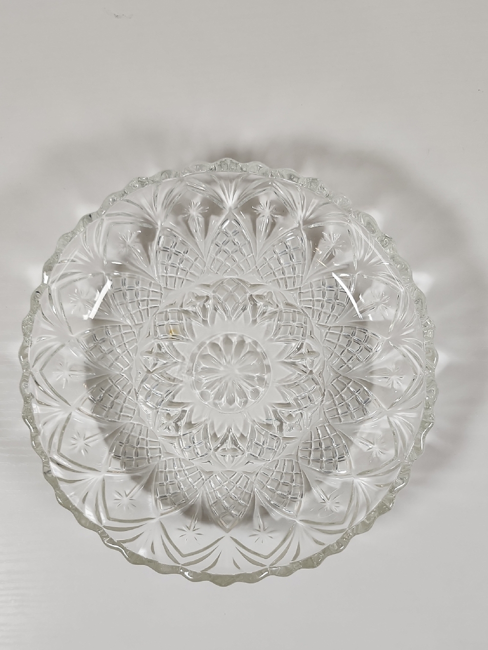 Clear Pressed Glass Decorative Serving Plate